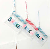 Sequin sparkler clear pouch