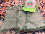 Avery Aqua jean shorts