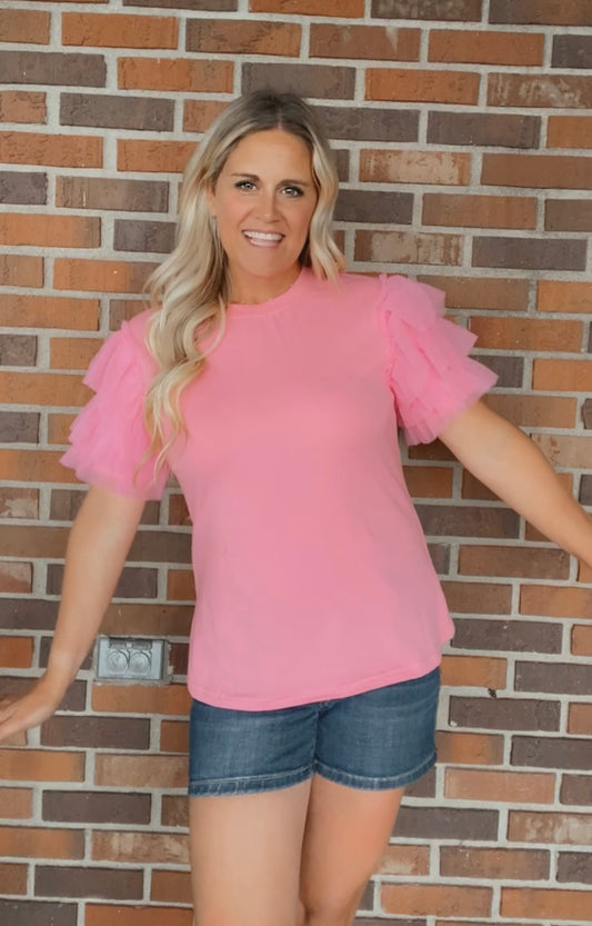 Tessa tulle sleeve top