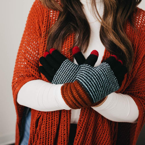 MULTI COLORED KENZIE KNIT SMART GLOVES