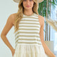 Striped Tiered Taupe tank