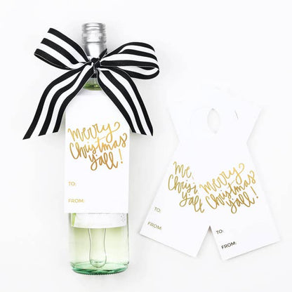 Merry Christmas Y'all Wine Tags - A Wine & Spirits Gift Kit