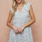 DITSY TIERED DRESS WITH RUFFLE