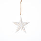 A21292 Embossed metal star orn,antique white,mini star p