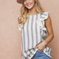STRIPED TOP WITH FRAY