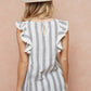 STRIPED TOP WITH FRAY