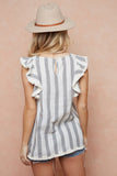 STRIPED TOP WITH FRAY