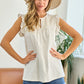 Tank Top with ruffle sleeve Ivory