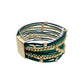 Green Suede and Gold Beaded Magnetic Bracelet