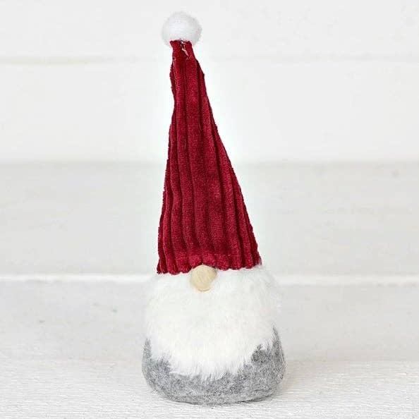 Gnome-FLUFFY BEARDED,BG SANTA'S HAT
