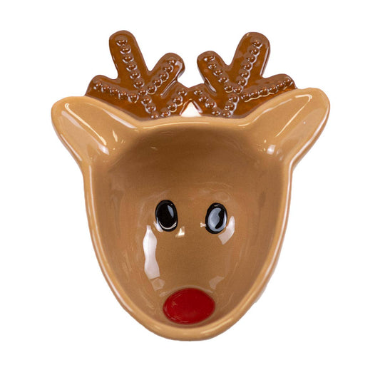 Reindeer Tidbit Bowl   Tan/Brown   5x4.57
