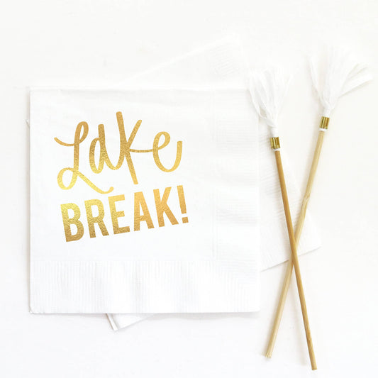 Lake Break Foil Cocktail Napkins