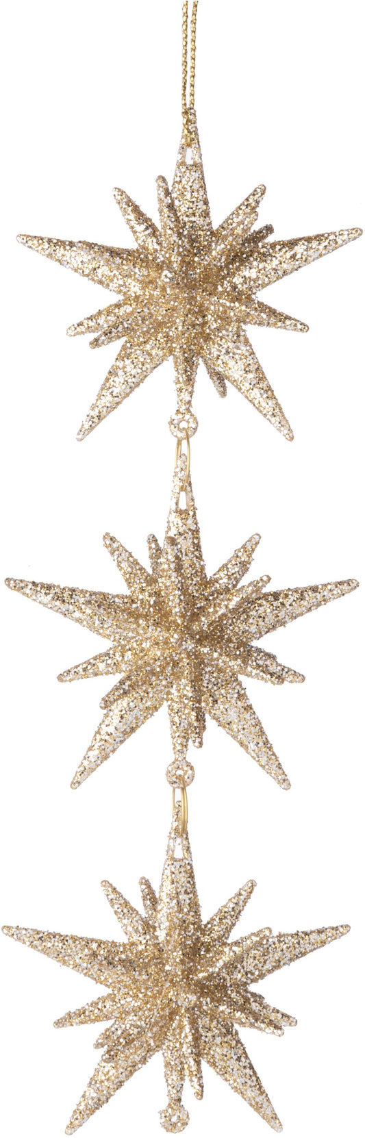 A65563 Champagne gold glitter acrylic Moravian stars -