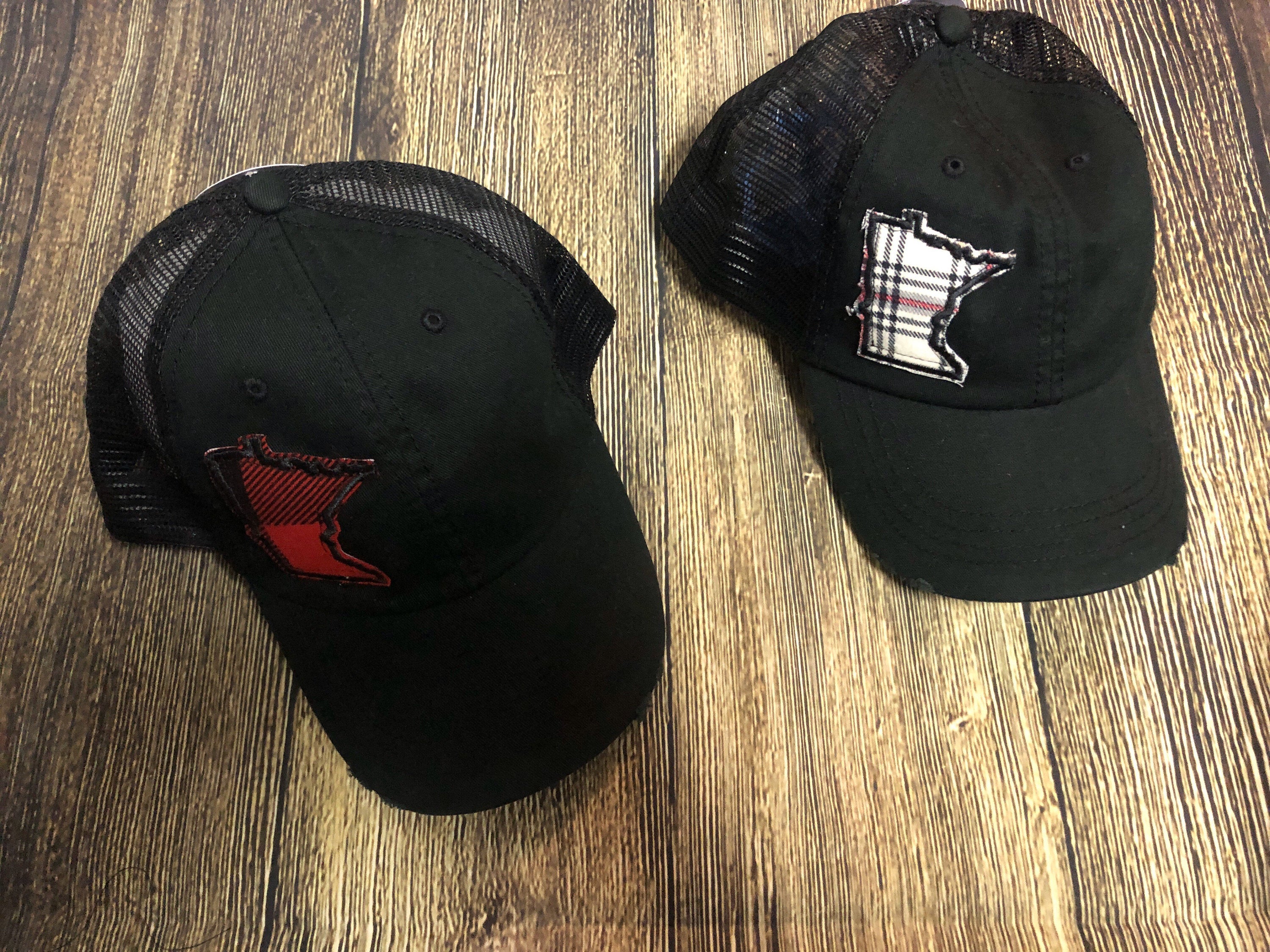 Baseball hat. buffalo plaid MN baseball.
