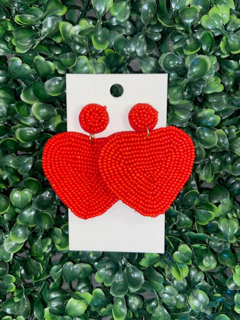 Heart beaded earrings