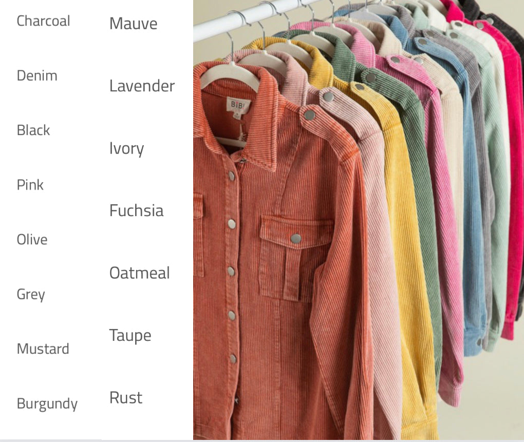 Corduroy button up jacket