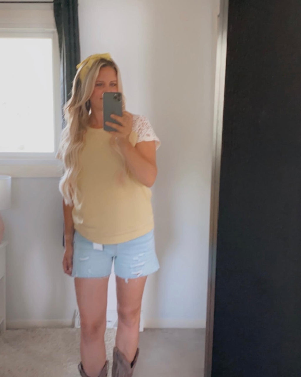 Yellow lace top