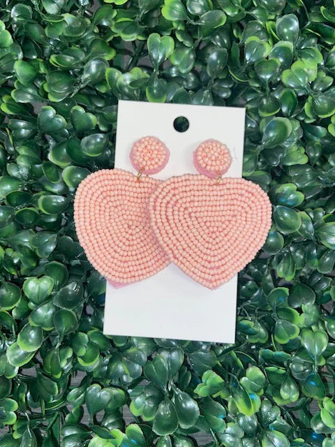 Heart beaded earrings