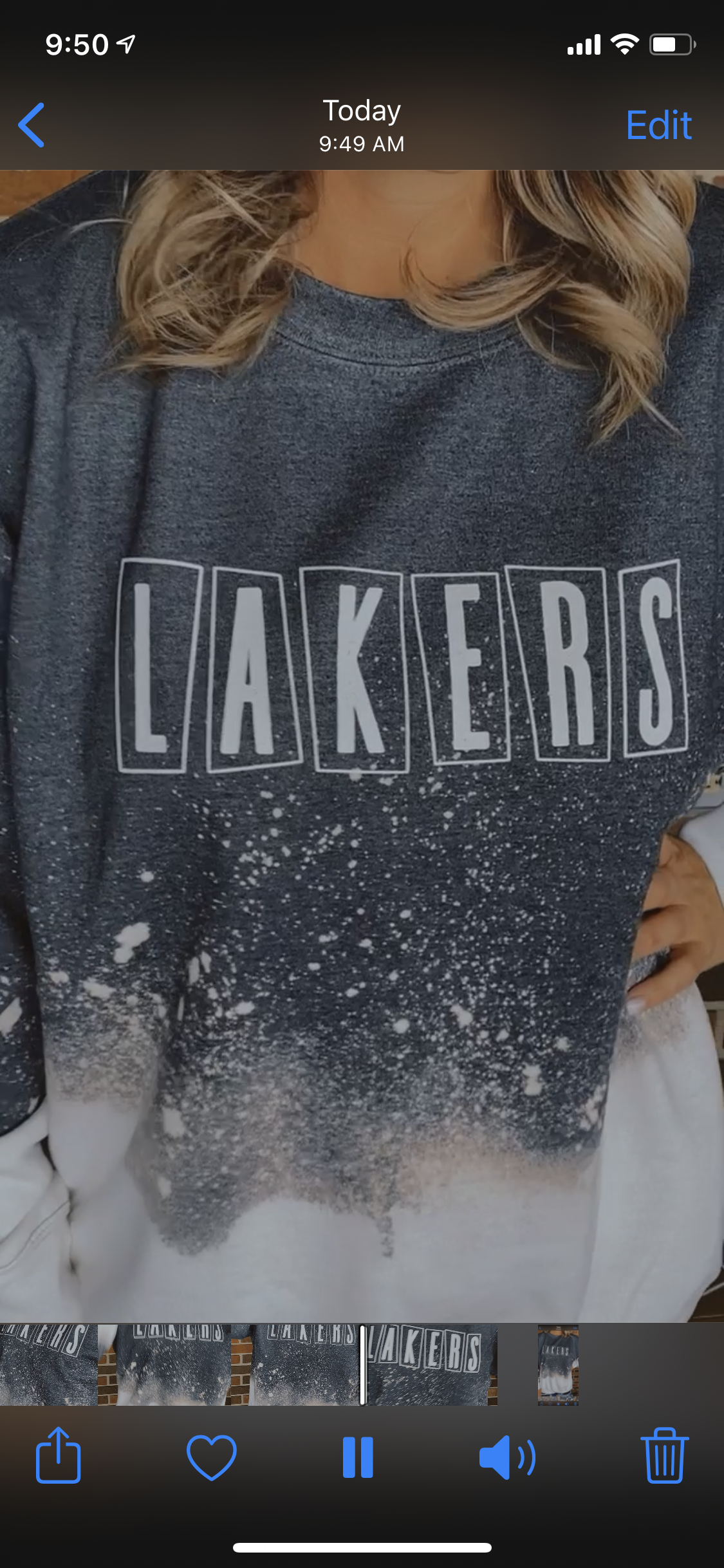 Lakers ombré crew sweatshirt