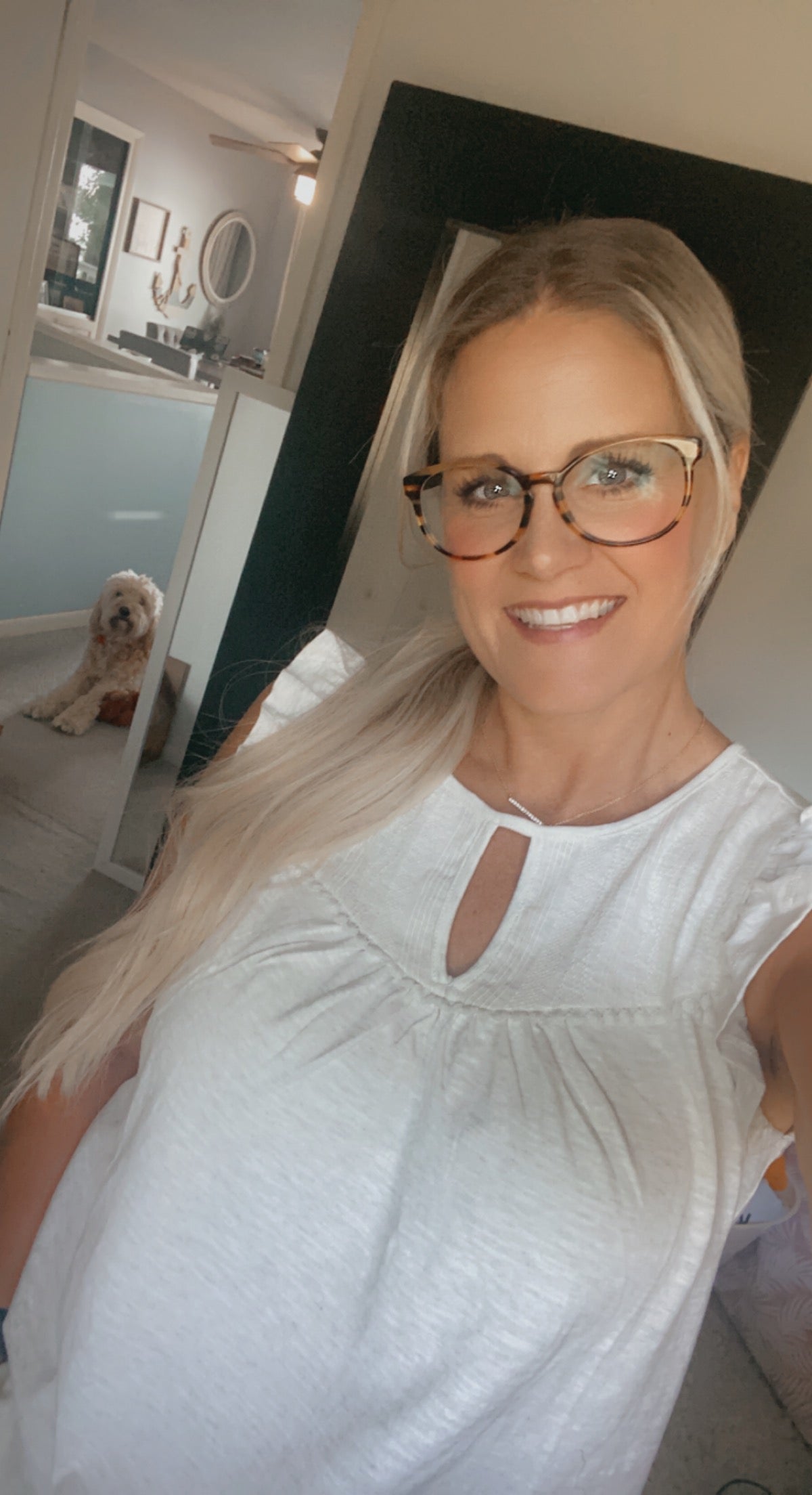 Tank Top with ruffle sleeve Ivory