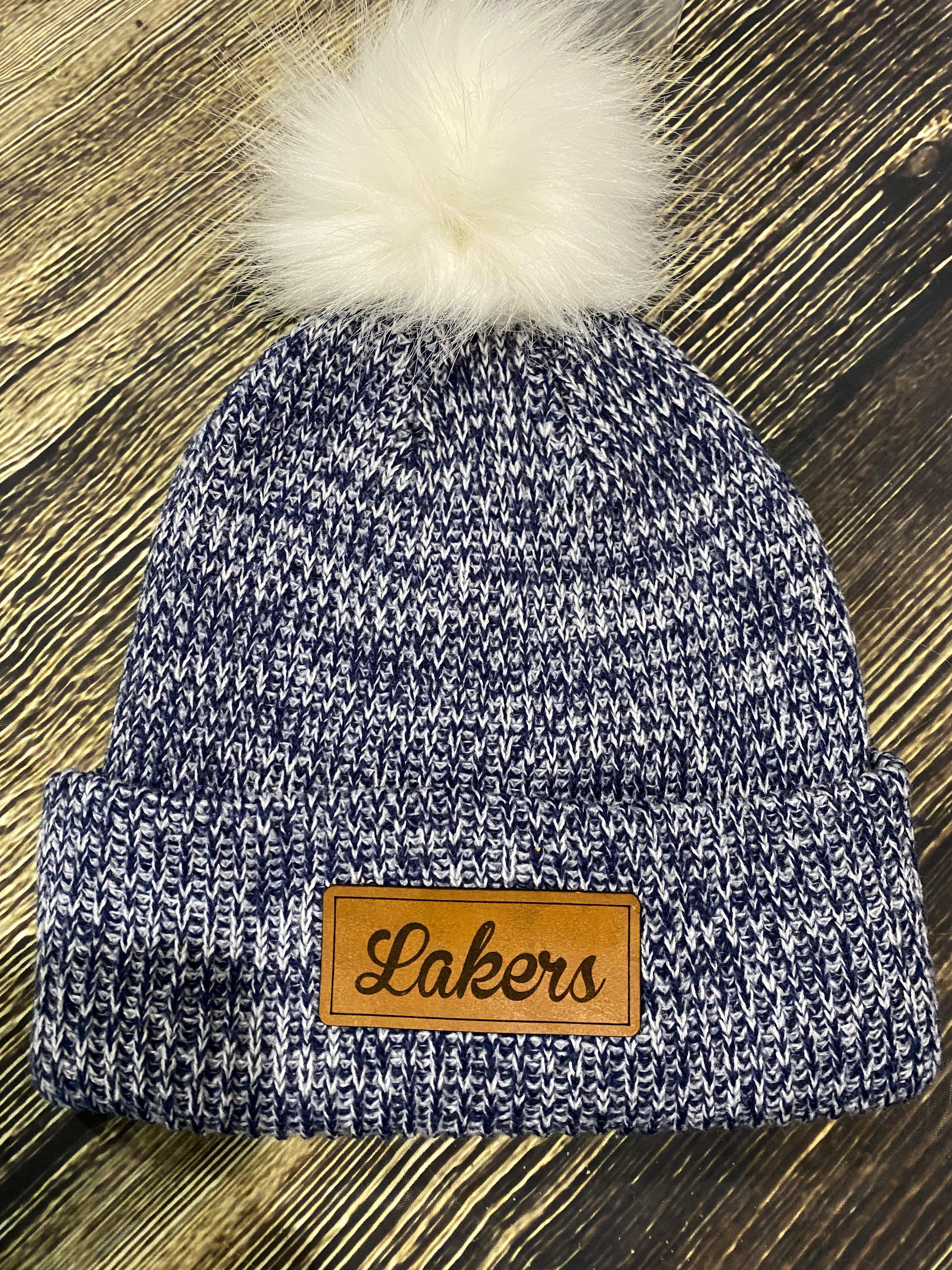 Lakers hat. Winter stocking cap Lakers Pom hat