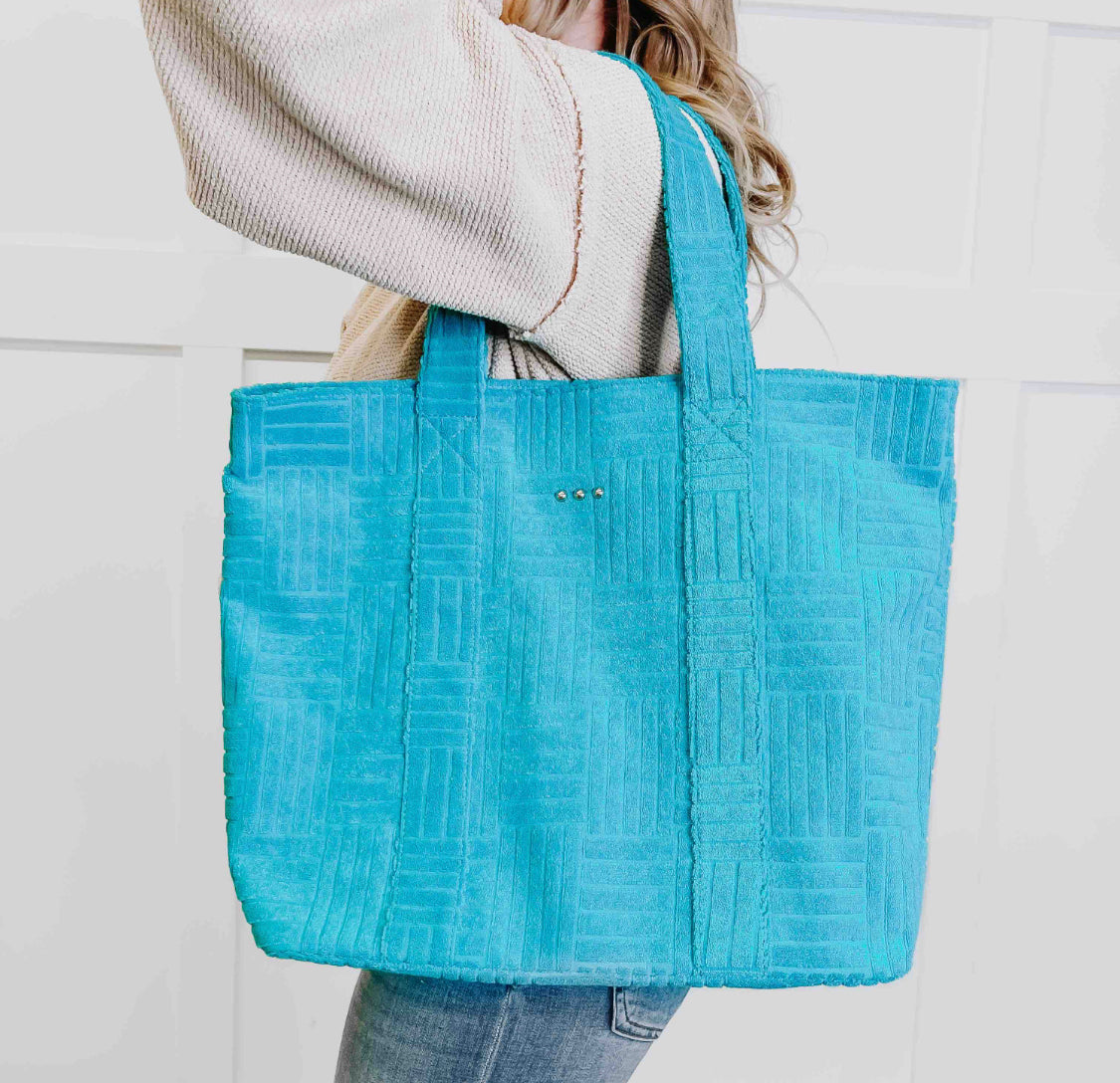 Teagan terry cloth tote with pouch