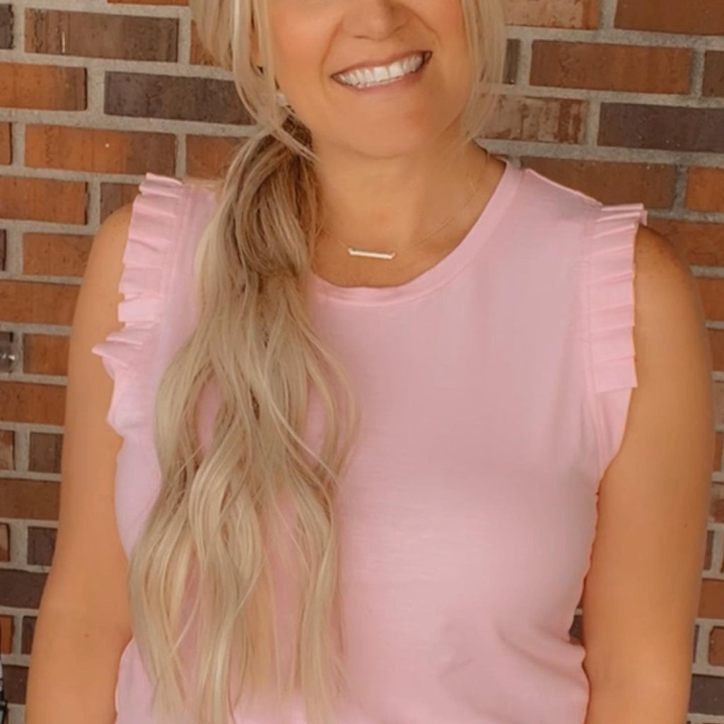 Pink ruffle sleeve top