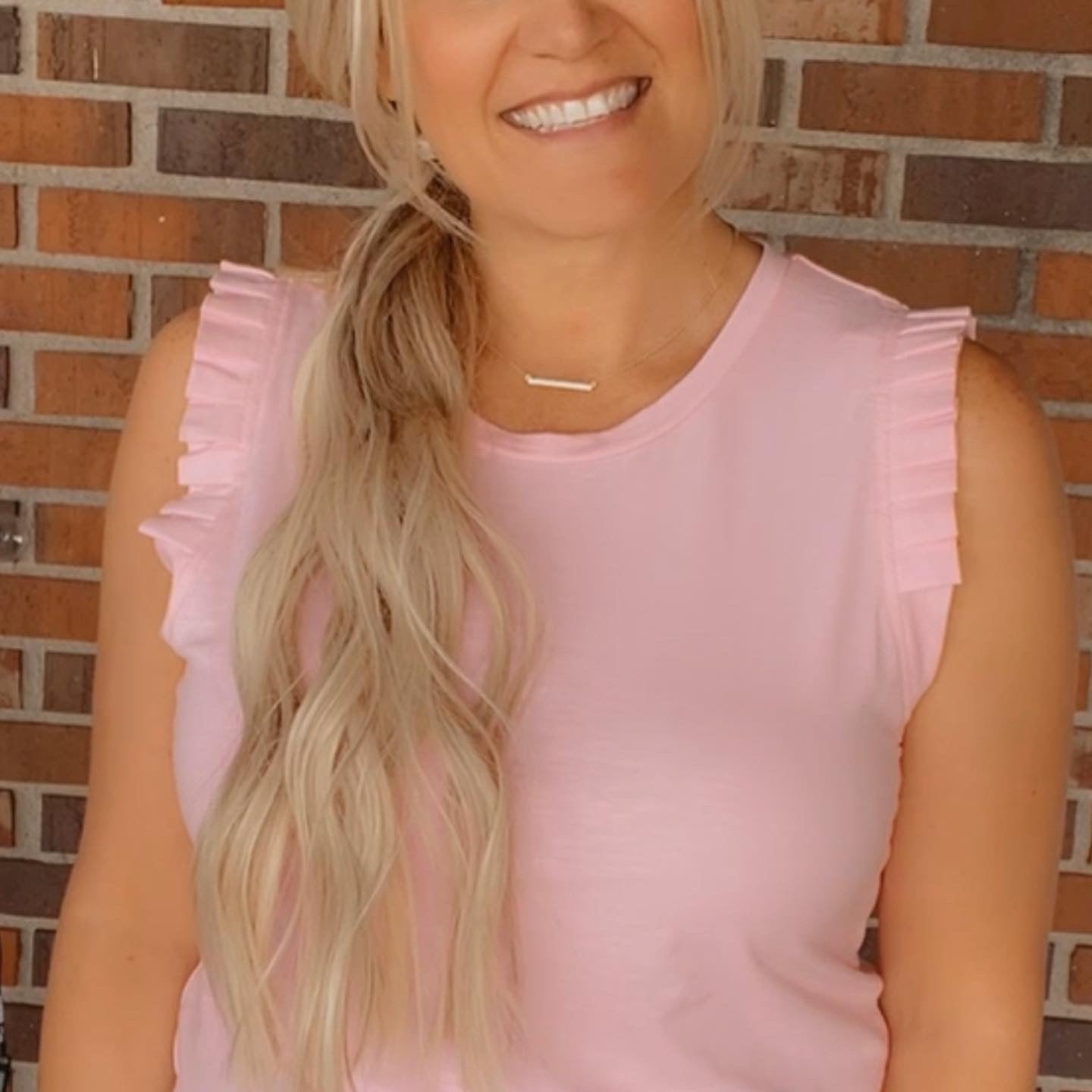 Pink ruffle sleeve top